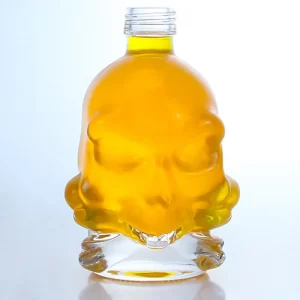 410-500ml unique design clear heavy glass bottle with screw cap
