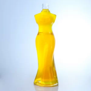 411-hot sale 375ml 500ml 750ml women shape liquor bottle with lid