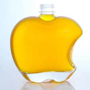412-in stock 375ml apple shape clear bottle with screw cap