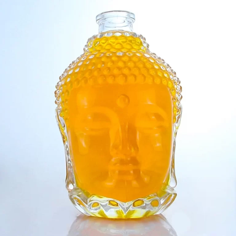 420-transparent buddha head heavy bottle with cork