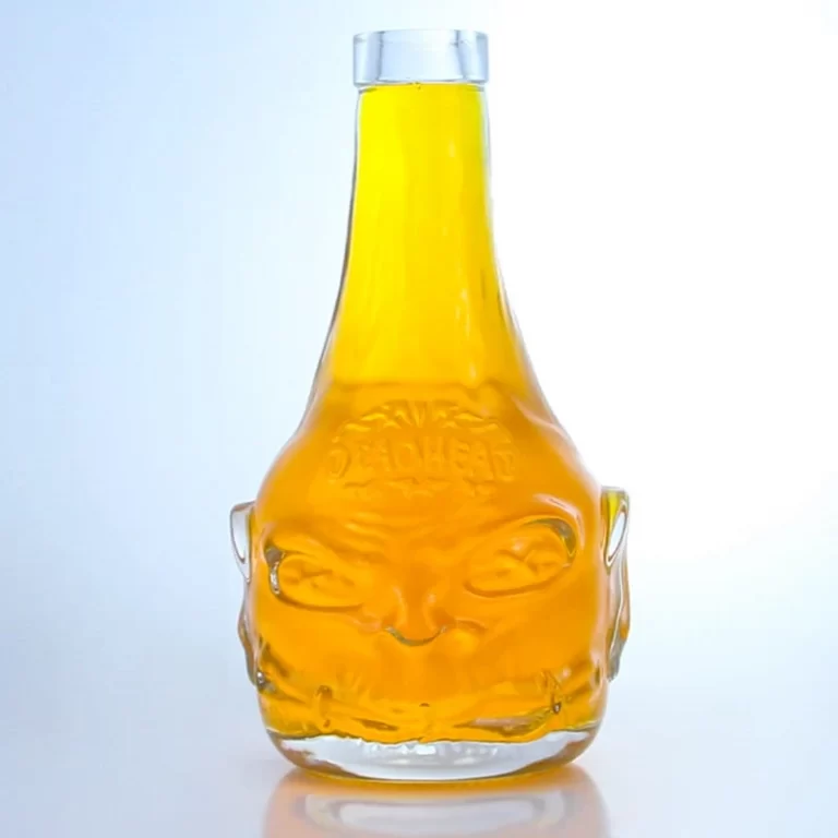 421-Tiger head long neck wide finished clear bottle