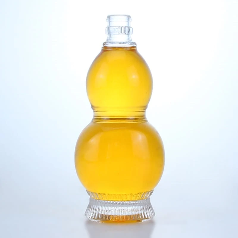 429-375ml gourd shaped glass bottle for whiskey
