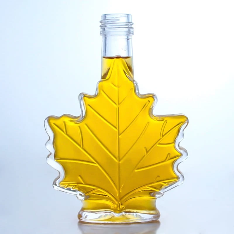 463-375ml 500ml poplar maple leaf shape super flint liquor bottle