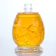 465-500ml bouteille en verre gaufré en forme de vase avec couvercle