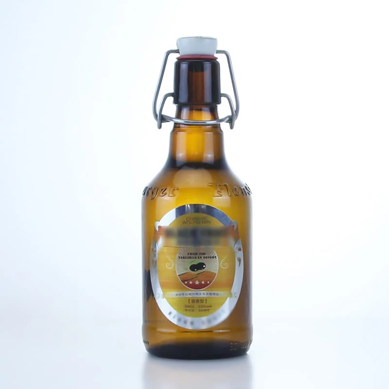 hot sale spring cap amber beer bottle and spirit bottle