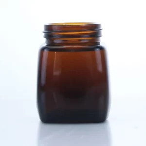 square shape amber flint glass jars used for food chemistry and pharmaceuticals