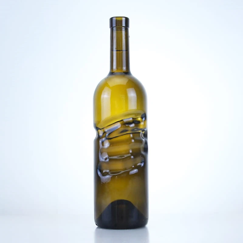new design hand shape green wine bottle 750ml in stock
