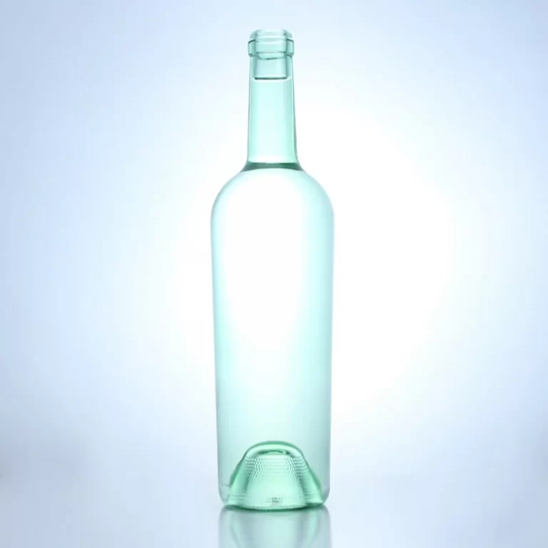 light green wine bottle with engraving raised bottom 750ml