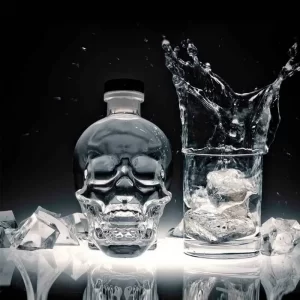 Appreciation of classic liquor bottle—skull alcohol bottle