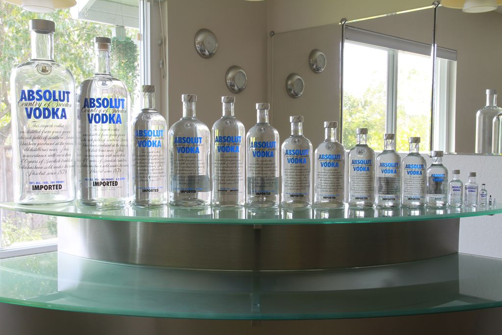 What are the common vodka bottle sizes?